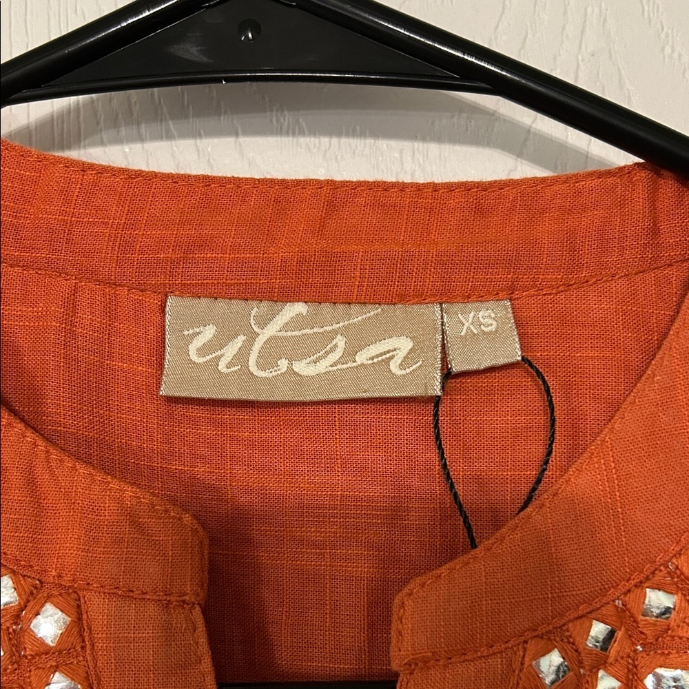 Utsa Terracotta Embroidered Tunic Size XS - Picture 2 of 8